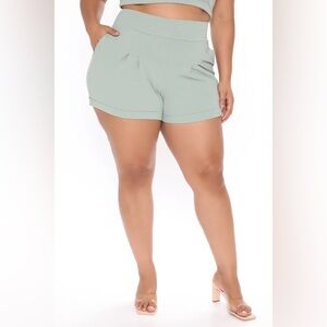 Fashion Nova Green High Waist Shorts